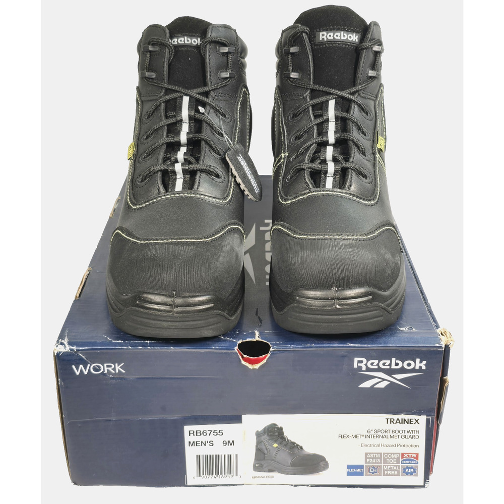 Reebok Work TRAINEX Men's 6" Black Sport Boot With Net Guard Size 9M RB6755